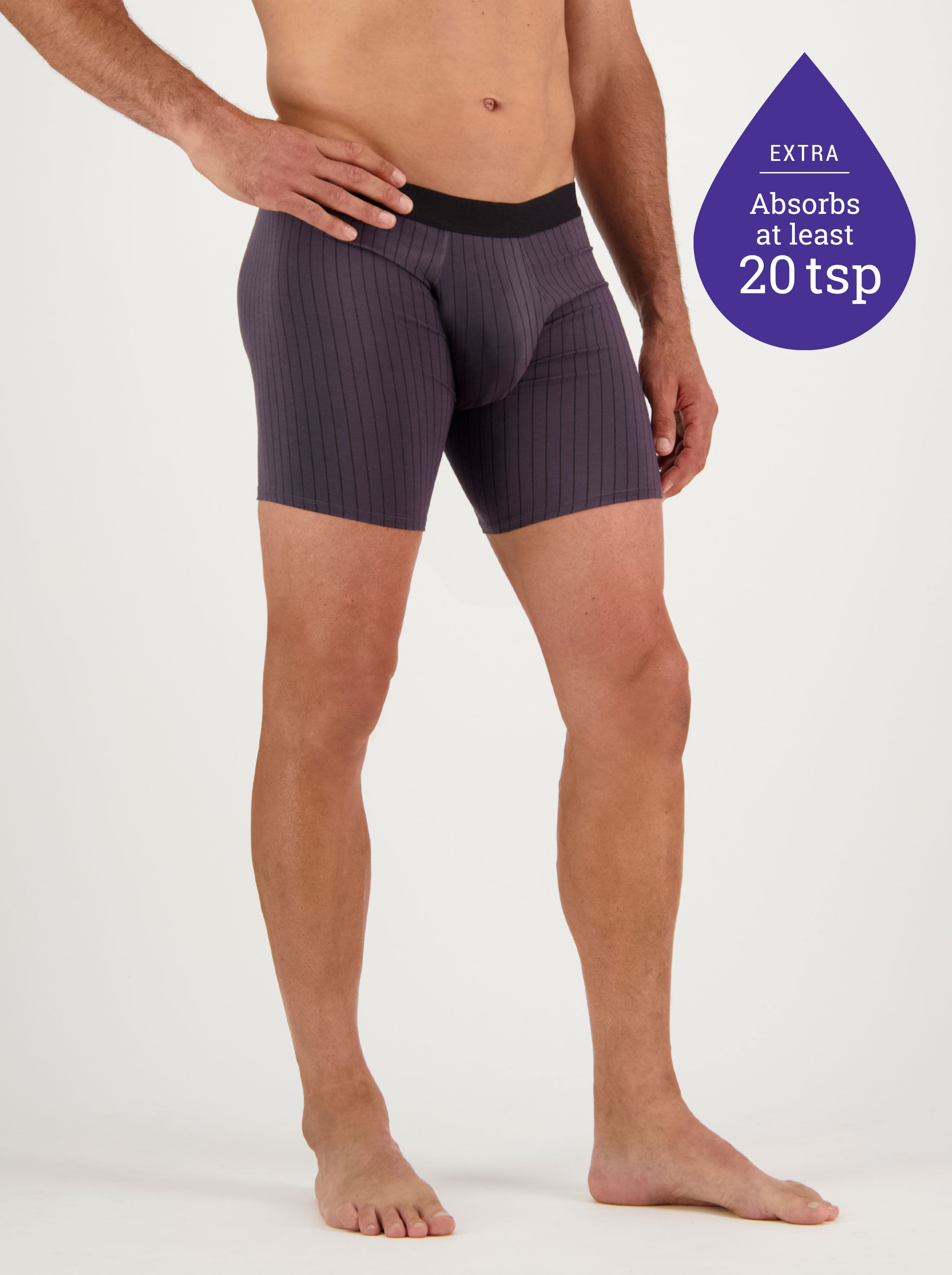 Confitex for Men washable, leakproof, super absorbent underwear for incontinence now in longer legs. Absorbs at least 100ml!